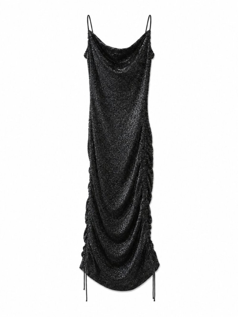 Nasty Gal Black Shimmer Dress Adjustable Side Straps, Size 10